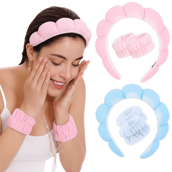 Set diadema y pulseras para skincare