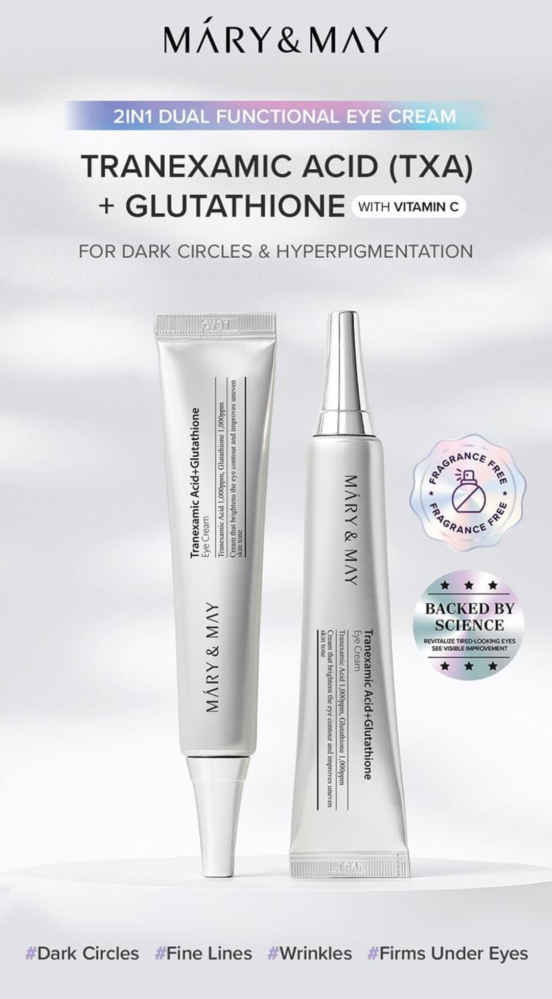 Mary&May - Crema Contorno de Ojos Tranexamic Acid + Glutathione Eye Cream - Image 2